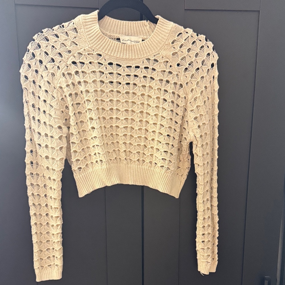 Cream Knit Cropped Sweater